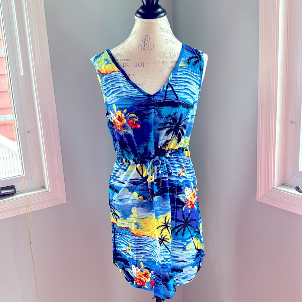 Palmwave Hawaiian print mini dress NWT size M